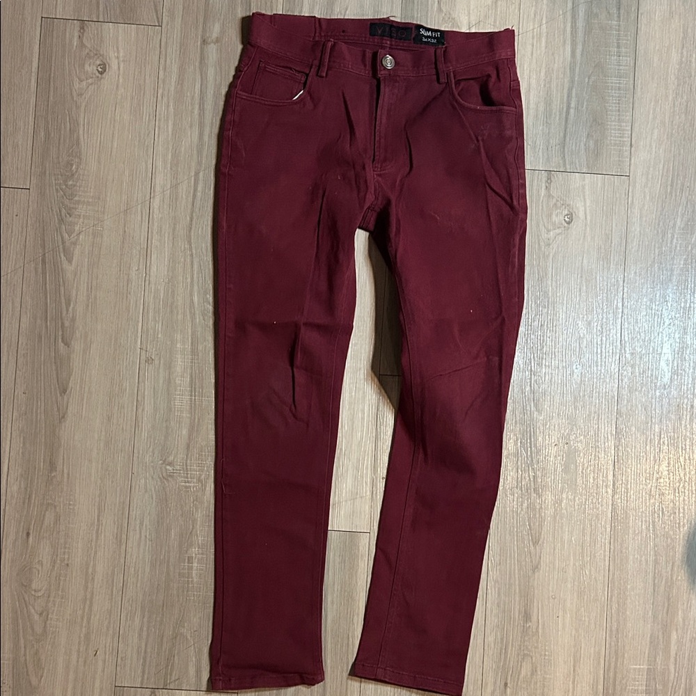 Burgundy Slim Fit Jeans
